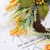 Artificial Sunflower Wreath with Green Leaves Versatile Lifelike Artificial Wreath for Wedding Home Front Door Wall
