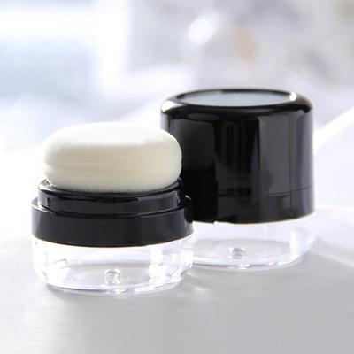 Portable Loose Powder Box With Mirror Travel Powder Case With Mushroom Sponge Puff Cosmetic Case Blusher Powder Jar Container