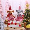 Weihnachts kariertes Stoffmaus Langbeinige Baby-Puppe Paarversion Maus-Puppe Weihnachtsdekoration