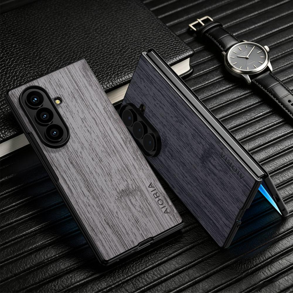 Custodia per Samsung Galaxy Z Fold 8 Ultra Z Fold8 Custodia in Pelle PU con Effetto Legno Naturale per Samsung Z Fold 8