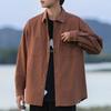 Spring and Autumn Men's New Lar Loose Casual Striped Long Sleeve Shirt