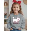MEOWMASTE Girls' Cute Cat & Meow Print Sweatshirt - Red with White Paw Design, Cozy Round Neck Long Sleeve Pullover