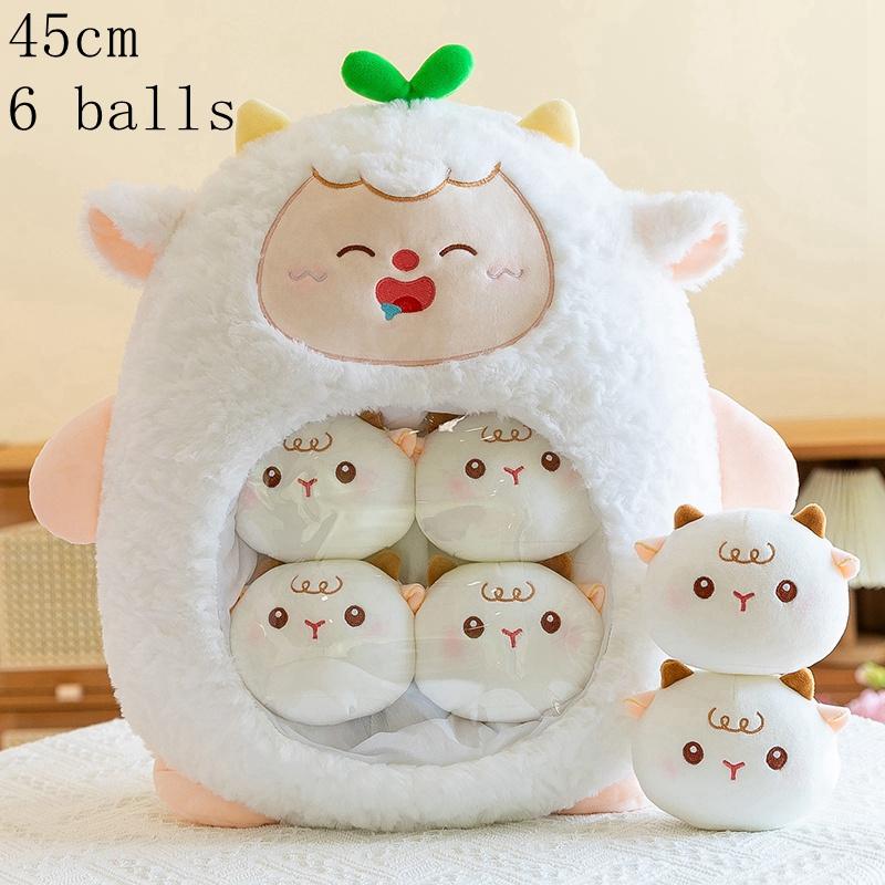 Cute Plush Pudding Bag Candy Bag Mini Balls Panda Koala Capybara Yellow Bear Dolls Animals Plush Pillow Birthday Gift for Girls