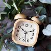 Mermbe Alarm Nordic Double Wood Grain Luminous Silent for Absolutely Wake Up Alarm Table Clock Clock, Loud, Stylish, Design, Cute, Bell, Finish, Band,