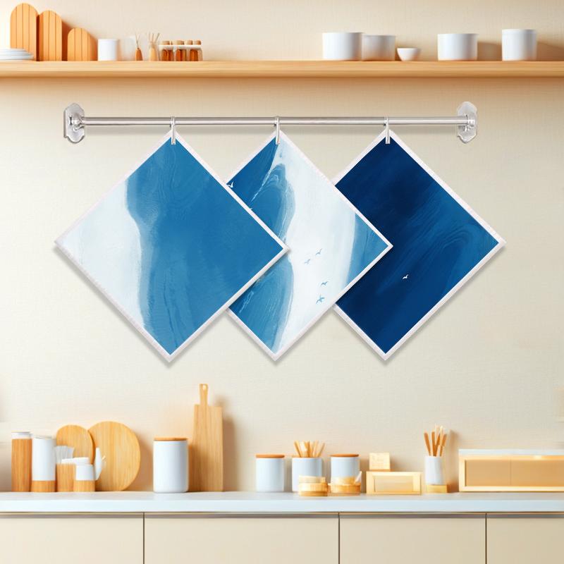 

6PCS Cleaning Dishcloths Reusable Kitchen Dish Towels Fresh Style Watercolor Dishcloth Absorbent Lint Free Cloth Washable Duster Rags Tea Towels B 3 PCS