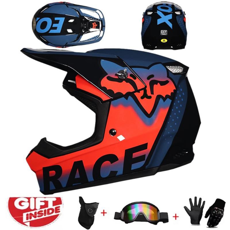 Motorcycle Helmet Children Off Road Helmet Bike Downhill Am Dh Cross Helmet Capacete Motocross Casco Three piece gift set Motor