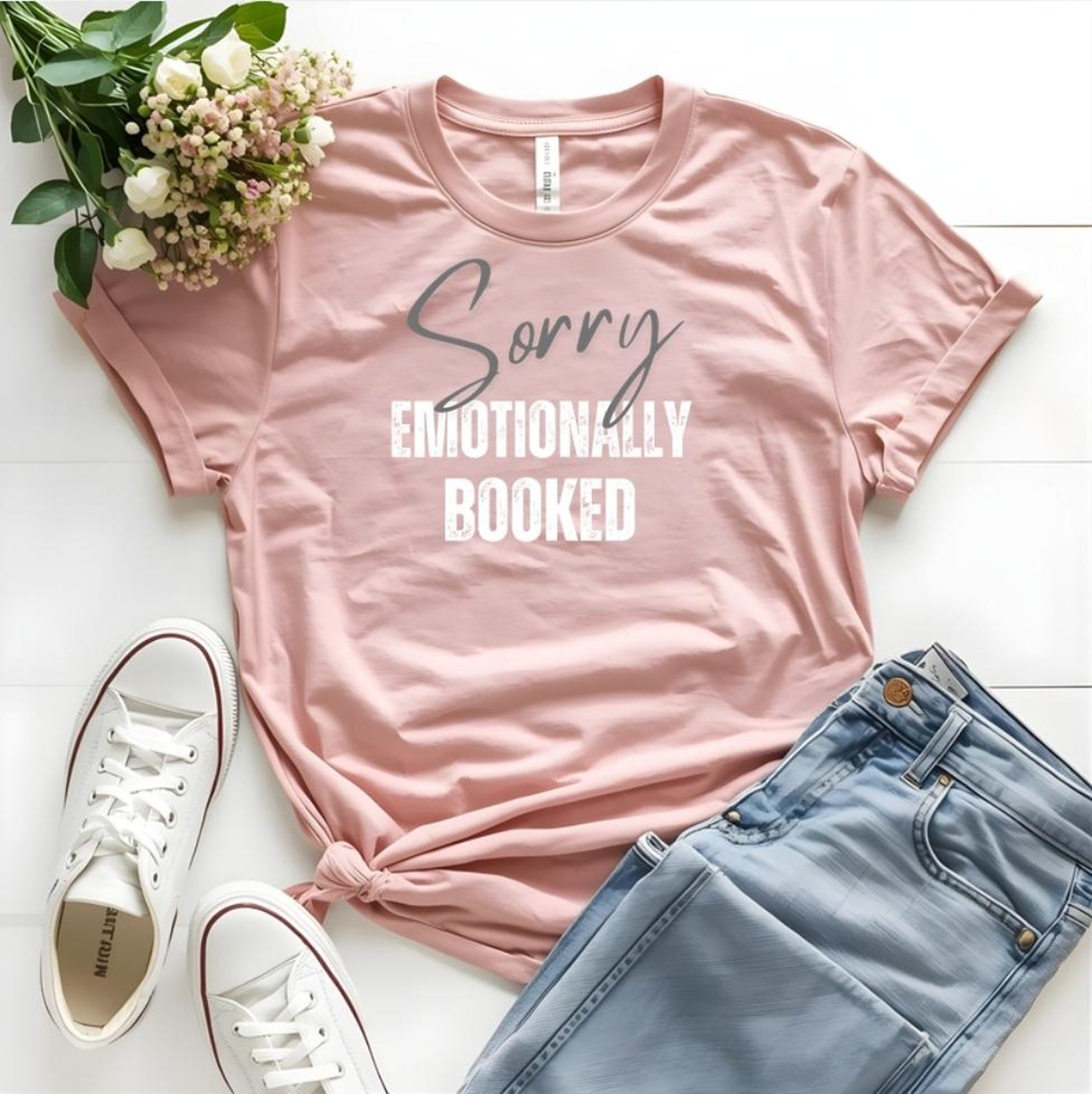 Sorry Emotionally Booked Shirt, Funny Introvert Graphic Tee, Social Battery Low Shirt, Sarcastic Mental Health Tee, Emotionally Unavailable M