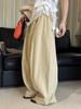 Pantalon large plissé taille haute style coréen Xu Man avec ceinture pour femme