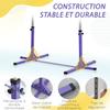 Height Adjustable Gymnastics Horizontal Bar for Kids, Children Junior Kip High Bar Fitness, Purple