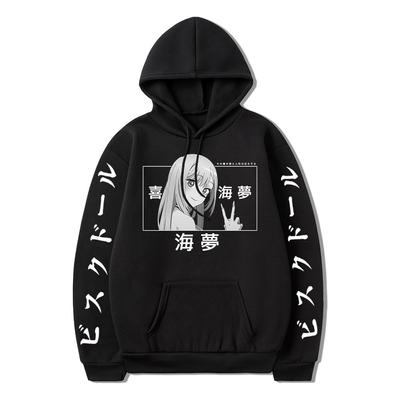 Bluza Anime My Dress-Up Darling Harajuku Marin Kitagawa Nadruk Unisex Moda Streetwear Luźna Hip Hop Ciepła Bluza z Kapturem Ubrania