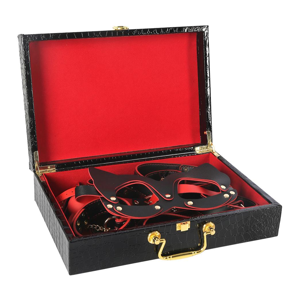 Erotic Sex Toys Leather 8 PCS BDSM Bondage Set with Case Adult Sex Games Restraints Kit Exotic Bondage Gear for Couples Sex Shop