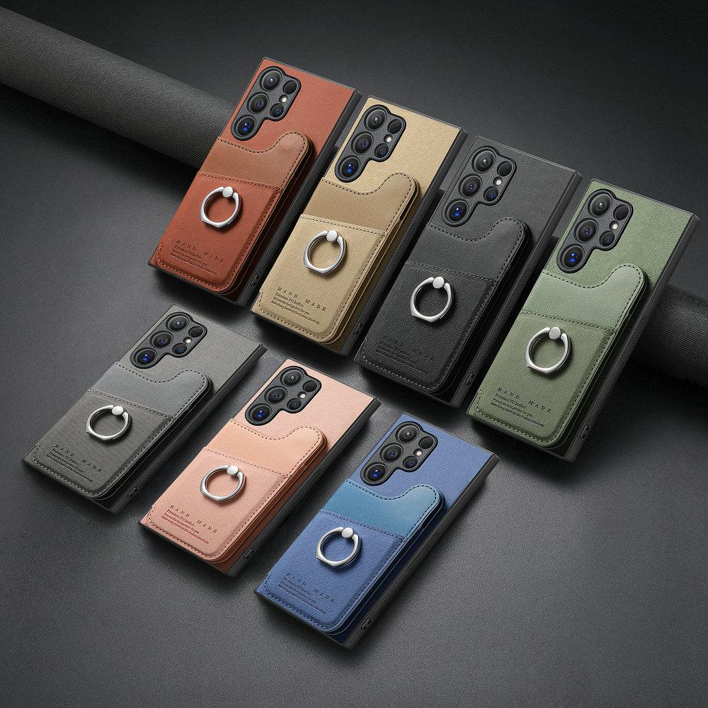 Wallet Double Button Magnet Leather RFID Card Case for Samsung Galaxy S26 Ultra S25 S24 S23 S22 S21 Plus S 26 Edge 25 FE 24 Etui