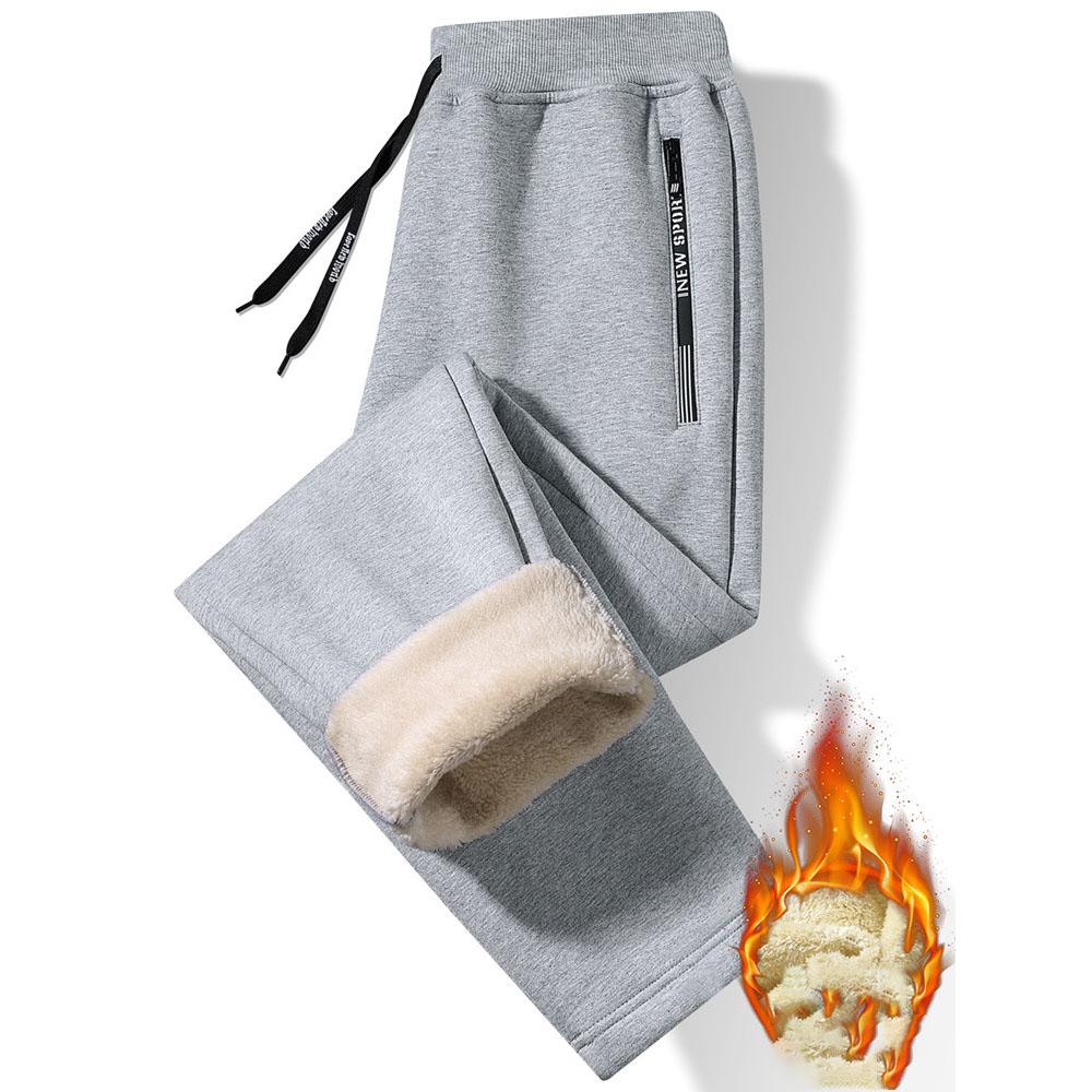 Jesień i Zima Moda Sportowa Plus Polar Grube Ciepłe Spodnie Męskie Casualowe Luźne Wygodne Duży Rozmiar Spodnie M-7XL