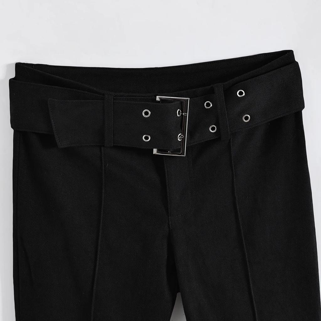 VIONA Y2k Retro Emo Anni 2000 Pantaloni Neri a Zampa da Donna Streetwear Moda Pantaloni Harajuku Larghi Pantaloni Yoga Estetica Anni '90