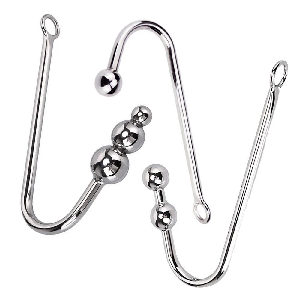 Metal Butt Plug with Ball Metal Anal Plug Dilator Sex Toys for Men and Women Adult Products Anal Hook Gay Stainless Steel