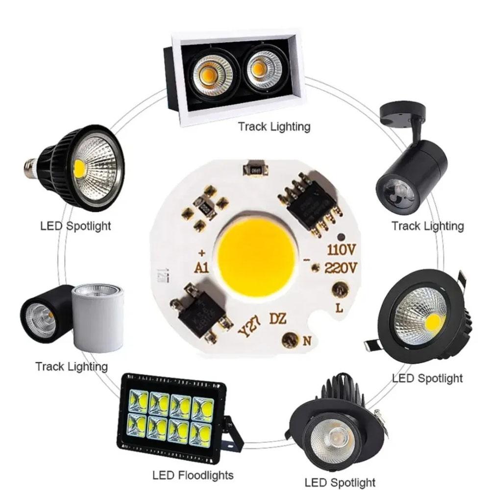 6Pcs/lot LED 3W 5W 7W 10W 12W COB Chip Lamp 220V Smart IC No Need Driver LED Bulb For Flood Light Cold White Warm White 1005006150018241
