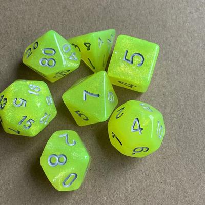 Conjunto de dados poliédricos de 7 tamanhos, dados de cores duplas D4 D6 D8 D10 D % D12 D20 para jogos de mesa DND RPG