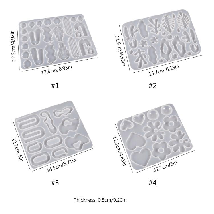 Multiple Styles Earring Combination Keychain Silicone Mold Epoxy Resin DIY Craft