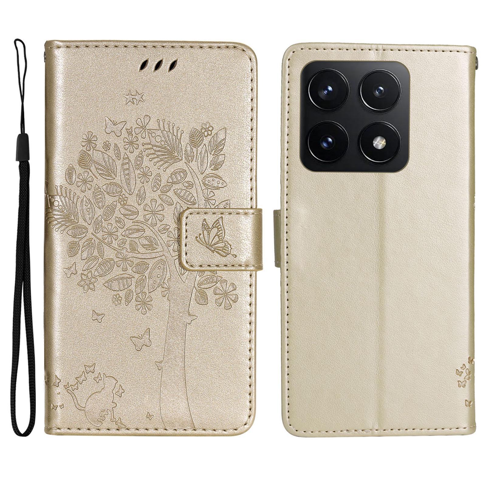 

Для Xiaomi 14T Чохол для телефону з підставкою Візерунок котячого дерева Шкіряний гаманець Мобільна кришка K