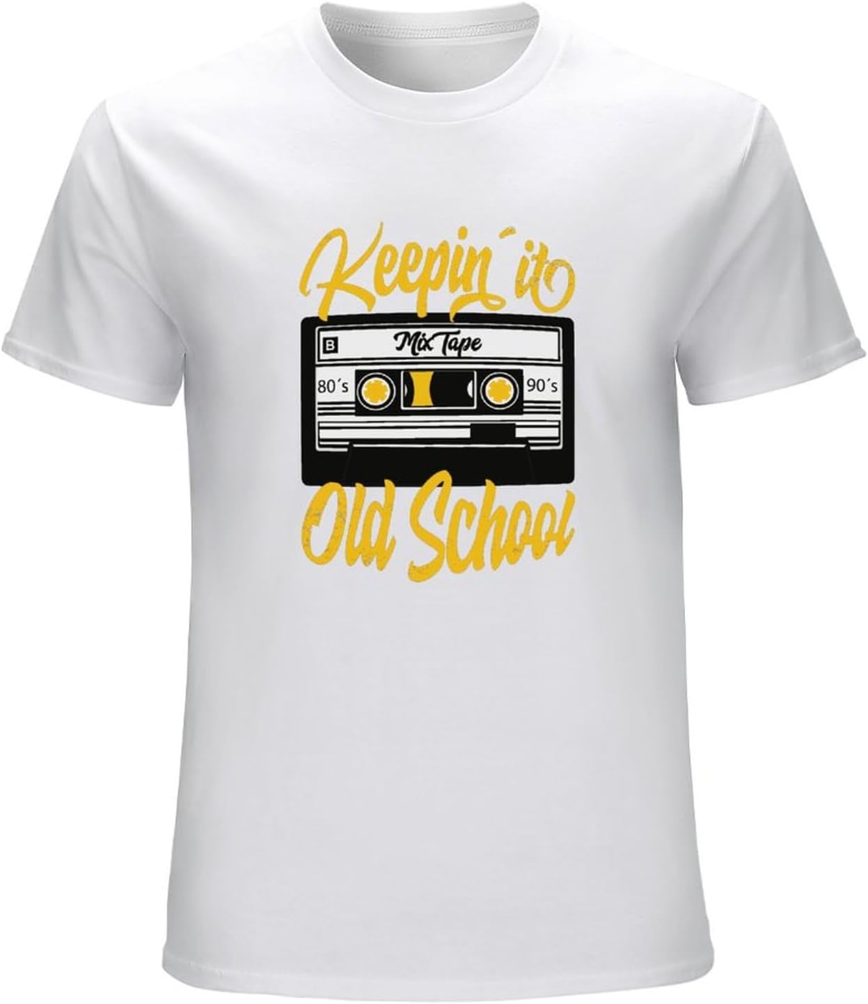 Men s Keeping it Old School Retro Vintage 80s 90s Cassette Tape Men T Shirt XXL белый