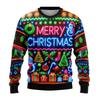 Felpe con Grafica Pupazzo di Neve al Neon 2025 Buon Natale Maglione Brutto Stampato in 3D Per Donna Abbigliamento Fiocco di Neve Regali Tuta da Ginnastica per Ragazzo