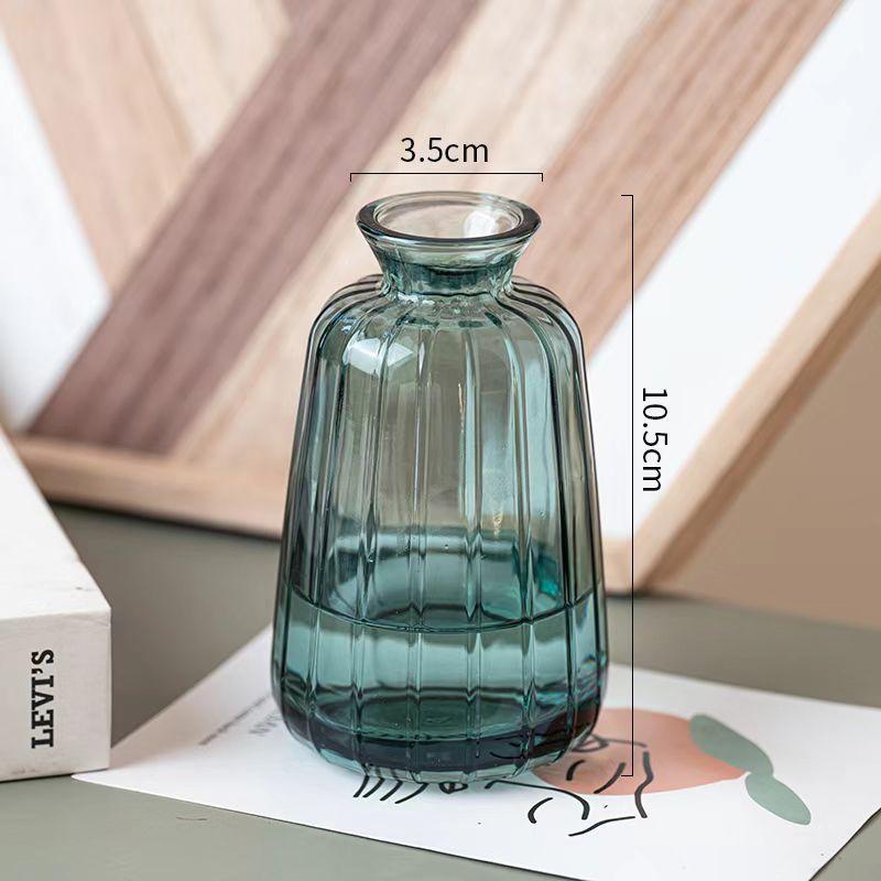 Decorative Flower Bottle Nordic Glass Vase Transparent Bud Vase Designed Hydroponic Plant Pot Living Room Decor Table Ornaments