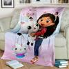 3D Kawaii Gabbys Dollhouse Cartoon Girl Gift Blanket,Soft Throw Blanket for Home Bedroom Bed Sofa Travel Picnic Cover Kids