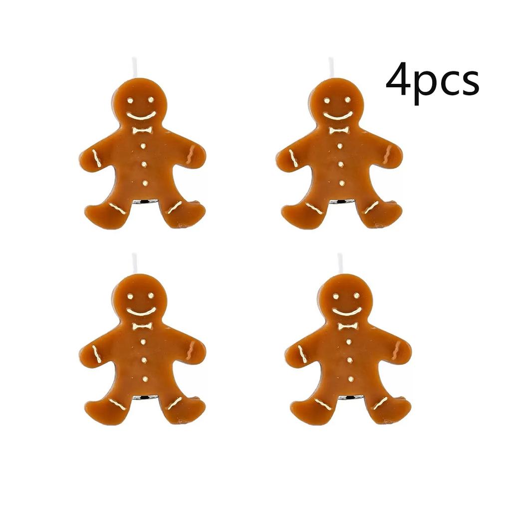 Gingerbread Man Shaped Scented Candle,  Soy Wax Christmas Decorative Candle,  for Christmas Eve Party Decoration and Gift