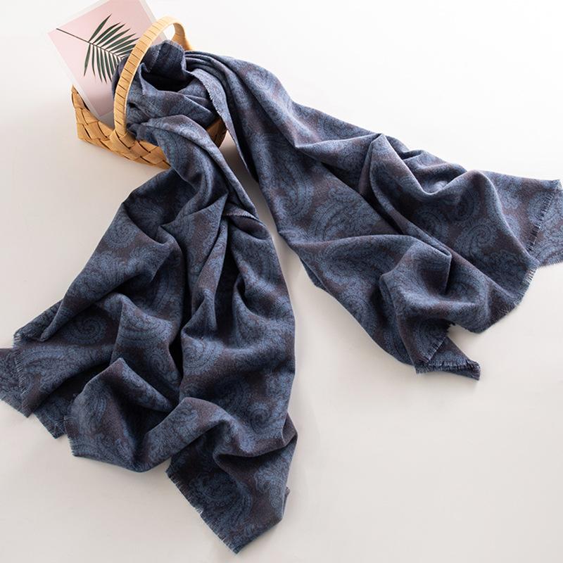 Strictly Select Cross-border Winter Temperament Imitation Cashmere Scarf Retro Versatile Cashew Flower Thick Velvet Warm Wholesale
