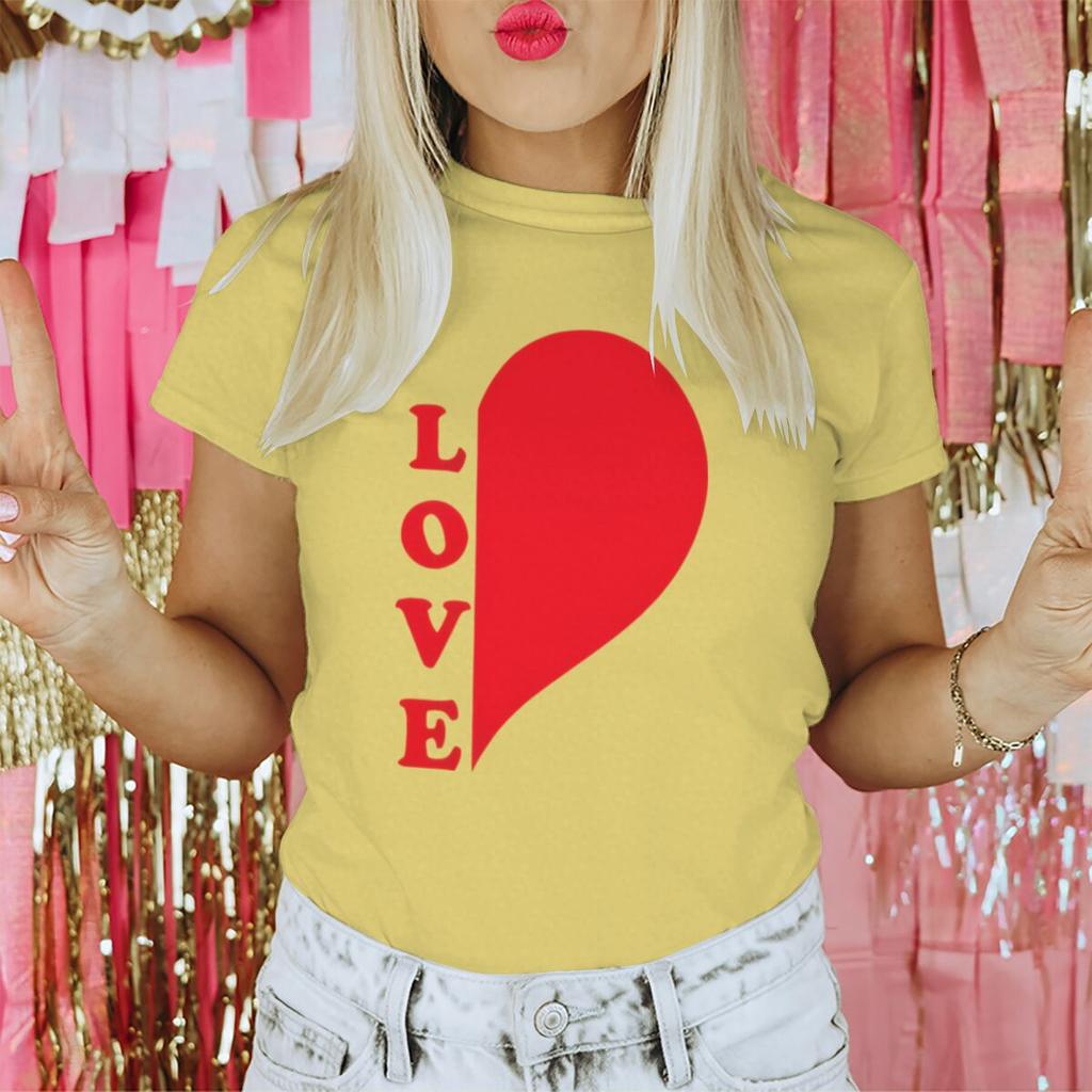 Red Heart Print Couples Graphics Matching Tshirt LOVE Fashion Vintage Women Men Casual Valentines Day Gifts Lovers Tee Shirt