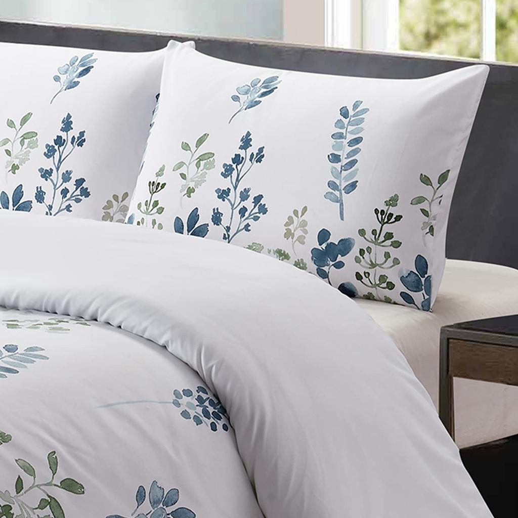 White Flower Three-Piece Quilt Cover 3D Digital Printing Bedding Set Simple Bed Cover