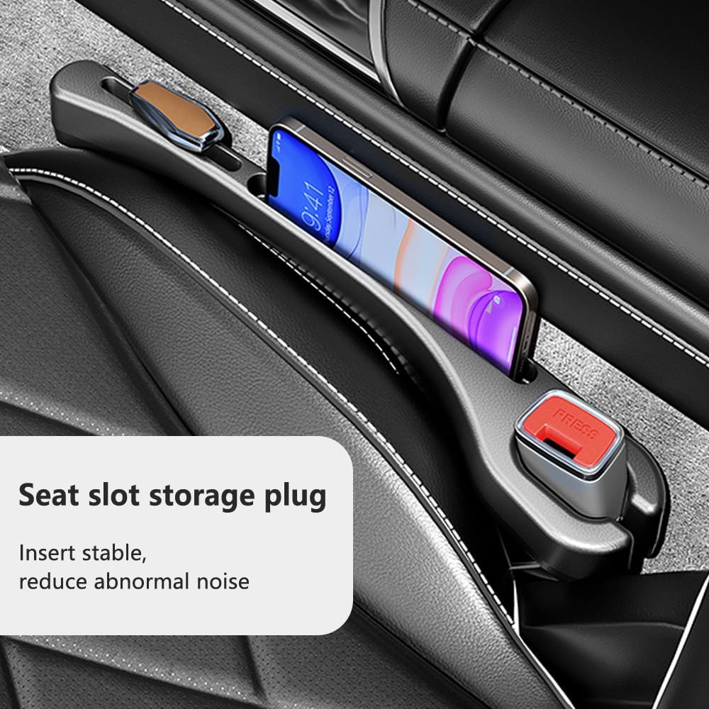 2PCS Car Seat Gap Filler Organizer,Upgrade Car Side Seat Gap Filler With Phone Holder,Multifunctional Car Seat Filler Gap Space Prevents Things