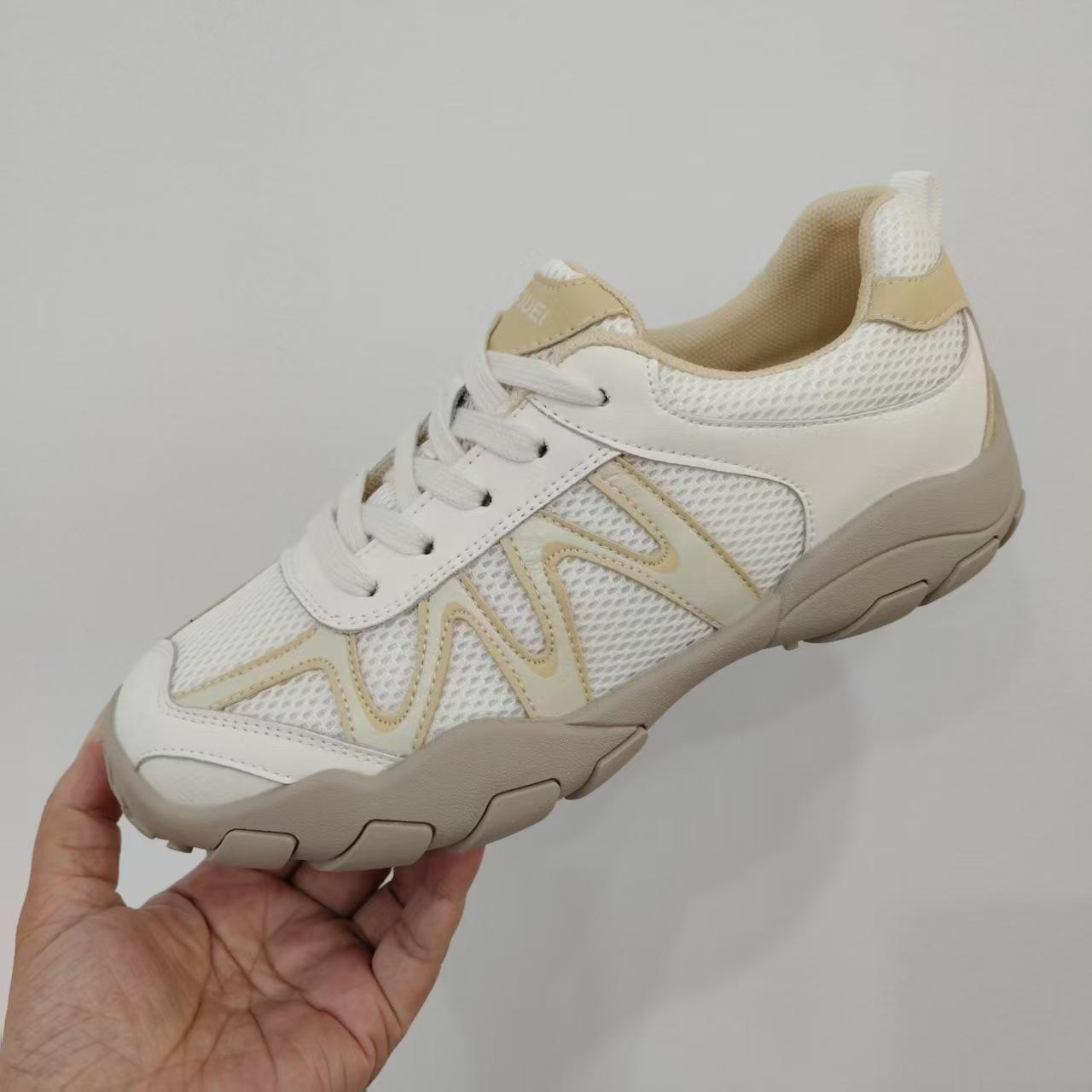 

Leather mesh women s new mesh breathable sports and leisure shoes platform white shoes 35