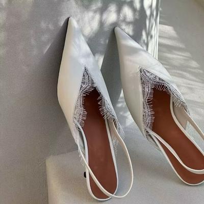 Szpiczaste sandały damskie na obcasie eleganckie modne buty letnie seksowne czółenka damskie nowe designerskie sukienki luksusowe damskie