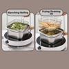 Oil Filter Square Cooking Pot Large Capacity Stainless Steel Frying Pan  Household Use