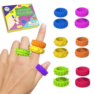 Verbesserung der Aufmerksamkeit Sensorische Fidget-Ringe Dehnbarer sensorischer Silikonring Weihnachtsgeschenk