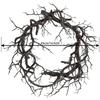 Halloween Decoration Wreath Black Branch with Spider LED Strings Light Battery Powered for Party Home Front Door Wall Decor