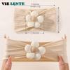 1 Stück Weiche Nylon-Kopfbedeckung Astique Geeignet für Neugeborene Baby Mädchen Blume Stirnband Elastisches Haarband Turban Kleinkind Haarschmuck