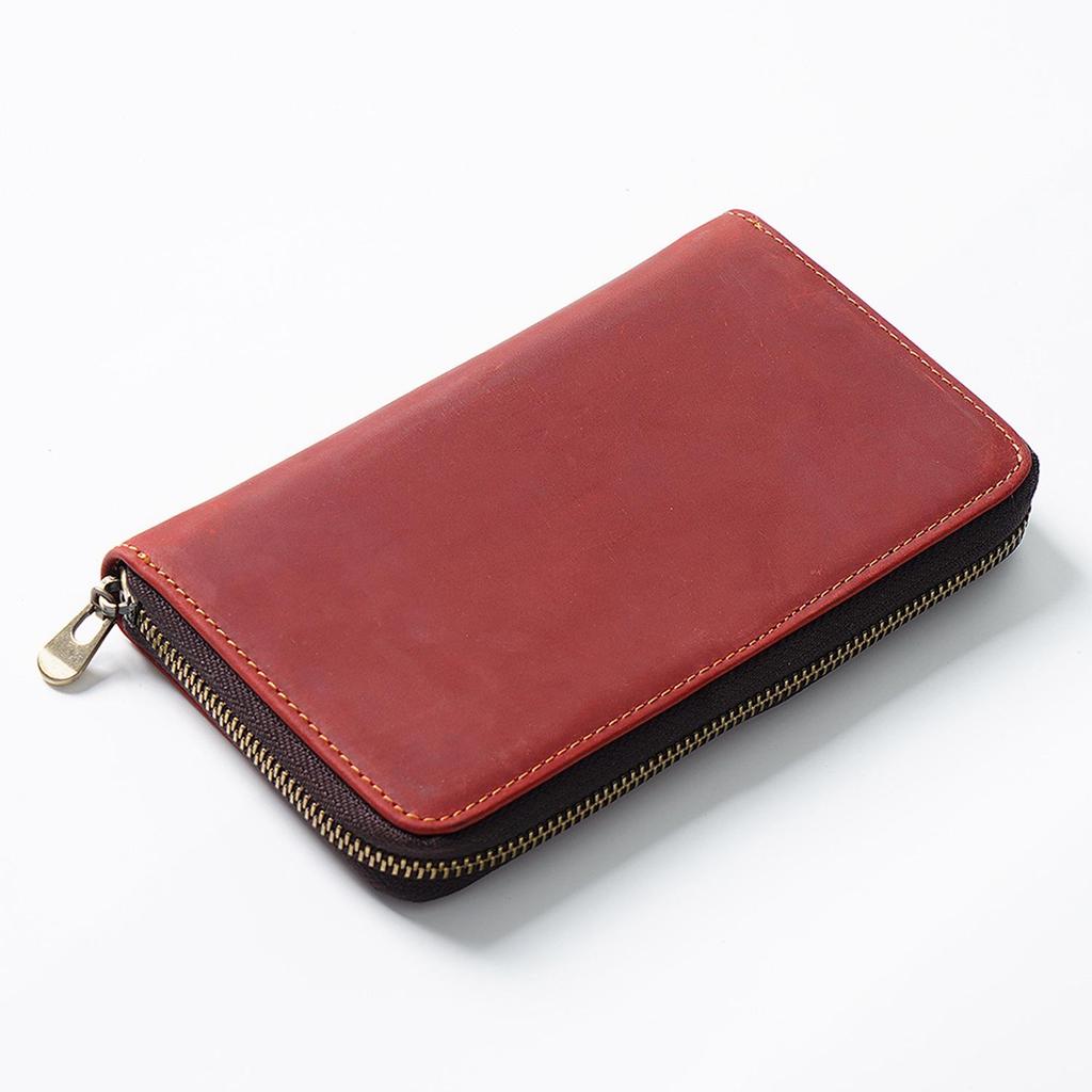 Vintage Leather Multi-Pen Zipper Case: Large Capacity, Multi-Functional Stationery Holder