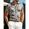 Flowers and Leaves Pattern Printing Shirt Summer Hawaiian Beach Vacation Clothing Men's Fashion Street Style Shirt Daily Men's and Women's Shirt