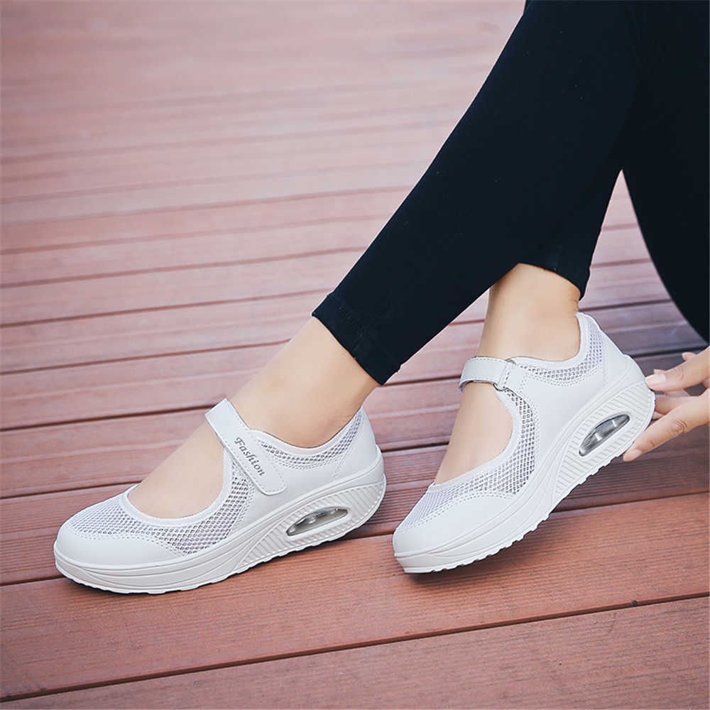 Fall Summer Women's Comfortable Heel Shoes Oxford Platform Platform Platform Medium Length Heel Sneakers Sports Runing