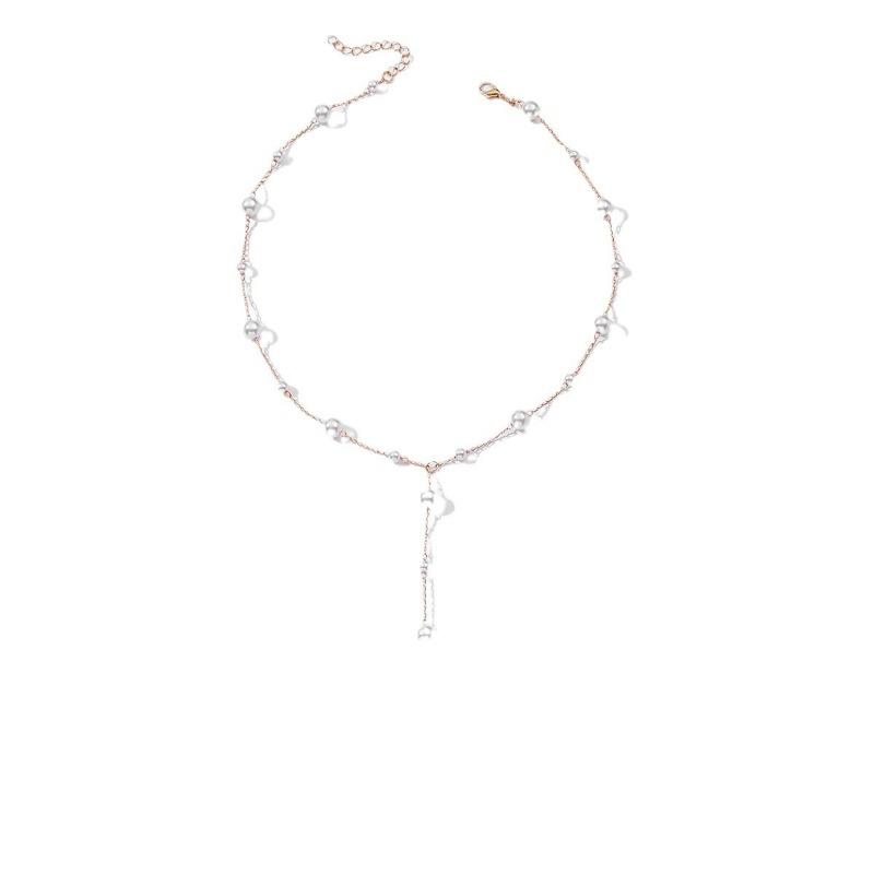 Pearl Necklace Jewelry Women's Autumn and Winter Fashion Versatile Niche Light Luxury Fringed Sweater Chain Long