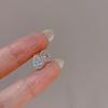 French Exquisite Small Zircon Water Droplet 925 Sterling Silver Plated 14K Gold Earrings for Women Wedding Party Jewelry