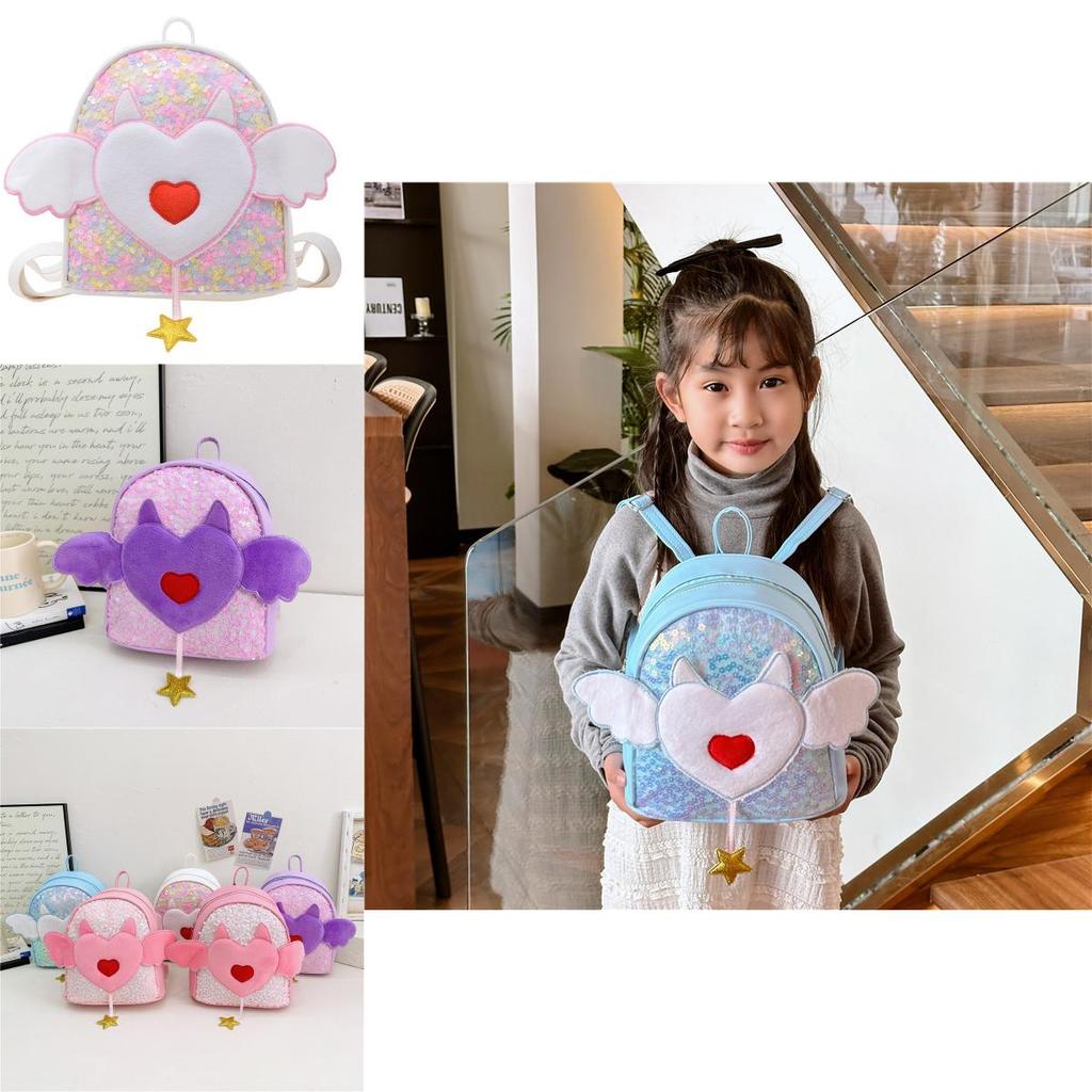 Stylish And Functional Kids Backpack With Angel Wings Perfect For School Adventures