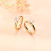 Stainless steel ring female niche 4mm inner and outer arc zircon diamond titanium steel couple jewelry