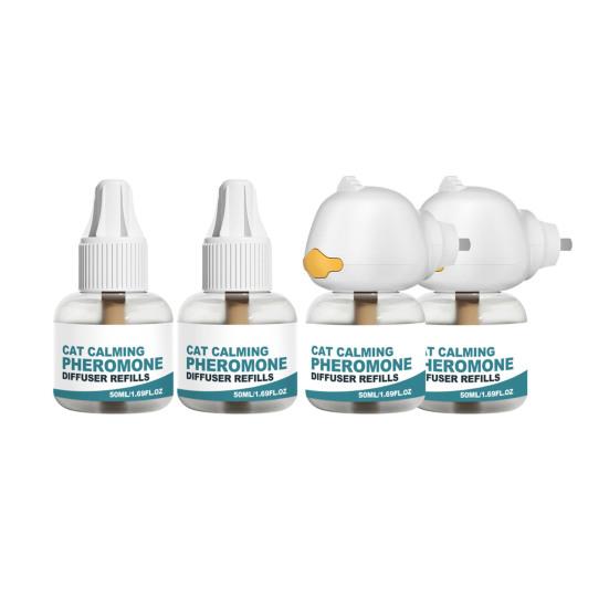 Cat Calming Pheromone Diffuser, 200ml Cat Calming Pheromone Refill, Plug-in Pheromone Diffuser for Cats Kittens Anxiety Stress Fear Behavior Relief
