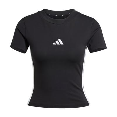 Womens Essentials 3-Stripes Slim Baby T-Shirt Black/White Women Streetwear JC8325