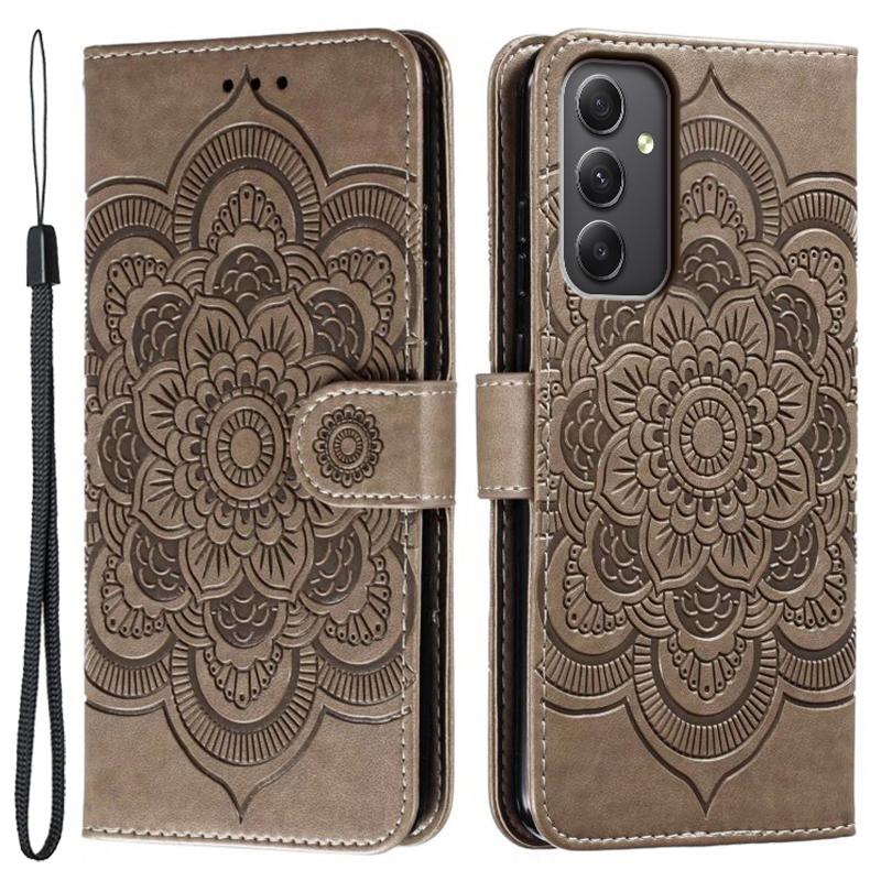 For Samsung Galaxy A35 5G Case PU Leather Mandala Imprinted Design Wallet Phone Cover