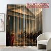 Set Of 2 Flat Printing Curtains Without Rod Roman Triumph Chic Fashionable Polyester Versatile All Curtain