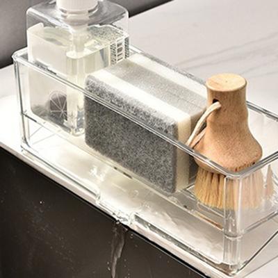 Kitchen Sink Organizer Self-draining Tray Sponge Holder Basket Dedicated Spot